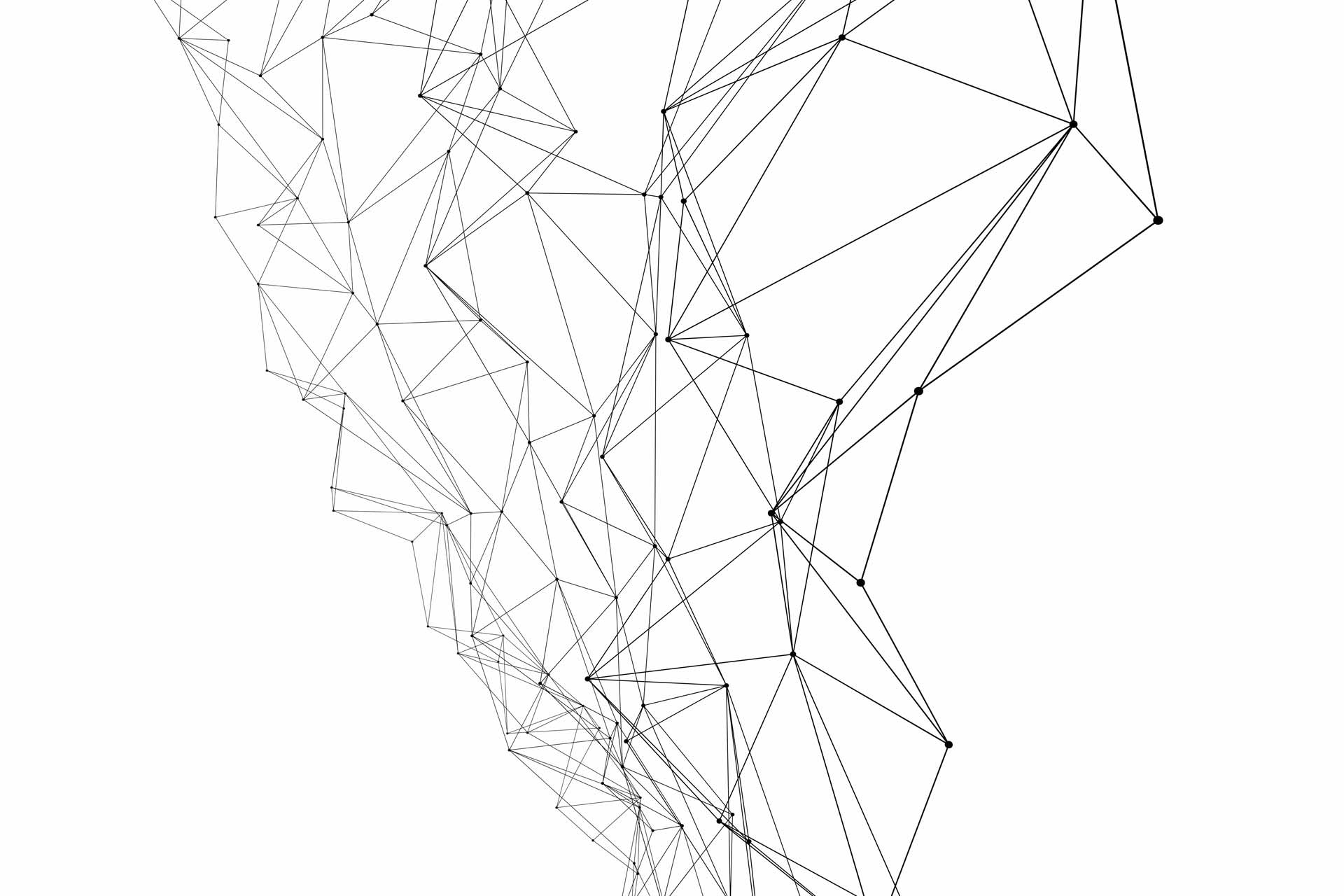 Connectivity graphic created by dots and lines
